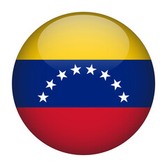 Venezuela 3D Rounded Country Flag button Icon