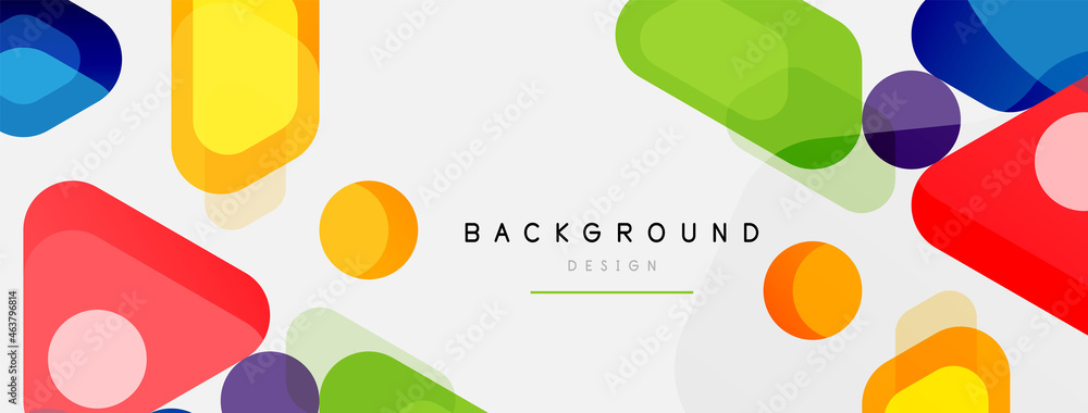 Poster abstract round geometric shapes and circles background. trendy techno business template for wallpape