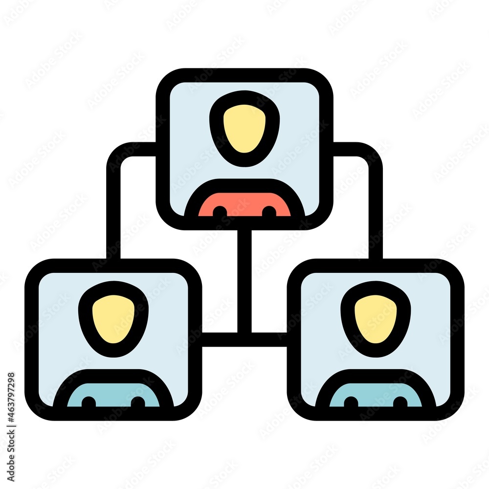 Poster friends network icon. outline friends network vector icon color flat isolated - Posters