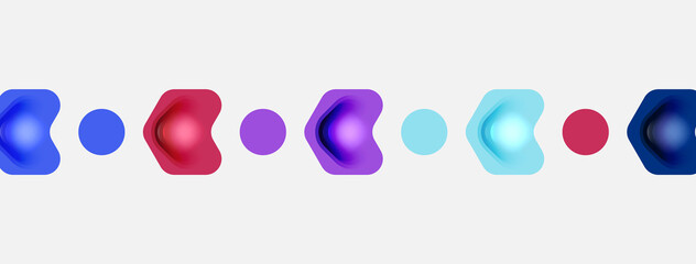 Color arrow shapes on white backdrop. Minimal geometric abstract background. Vector illustration for wallpaper banner background or landing page