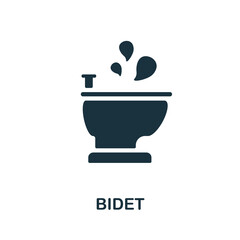 Bidet icon. Monochrome sign from bathroom collection. Creative Bidet icon illustration for web design, infographics and more