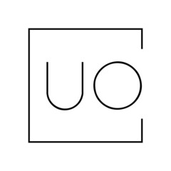 UO initial logo letter linked square monogram vector