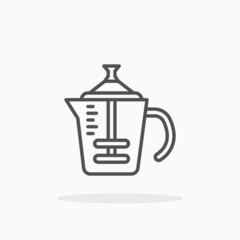 Milk Creamer icon. Outline Black. Editable Stroke and pixel perfect. Vector illustration. Enjoy this icon for your project.