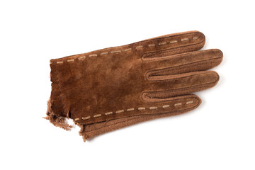 Torn ladies suede glove