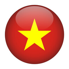 Vietnam 3D Rounded Country Flag button Icon