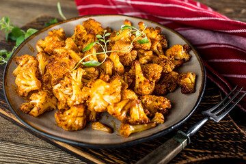 Cauliflower rosettes in a herbal marinade.