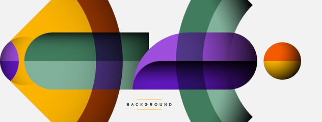 Trendy shapes, color minimal design composition, lines and shadows for wallpaper banner background or landing page