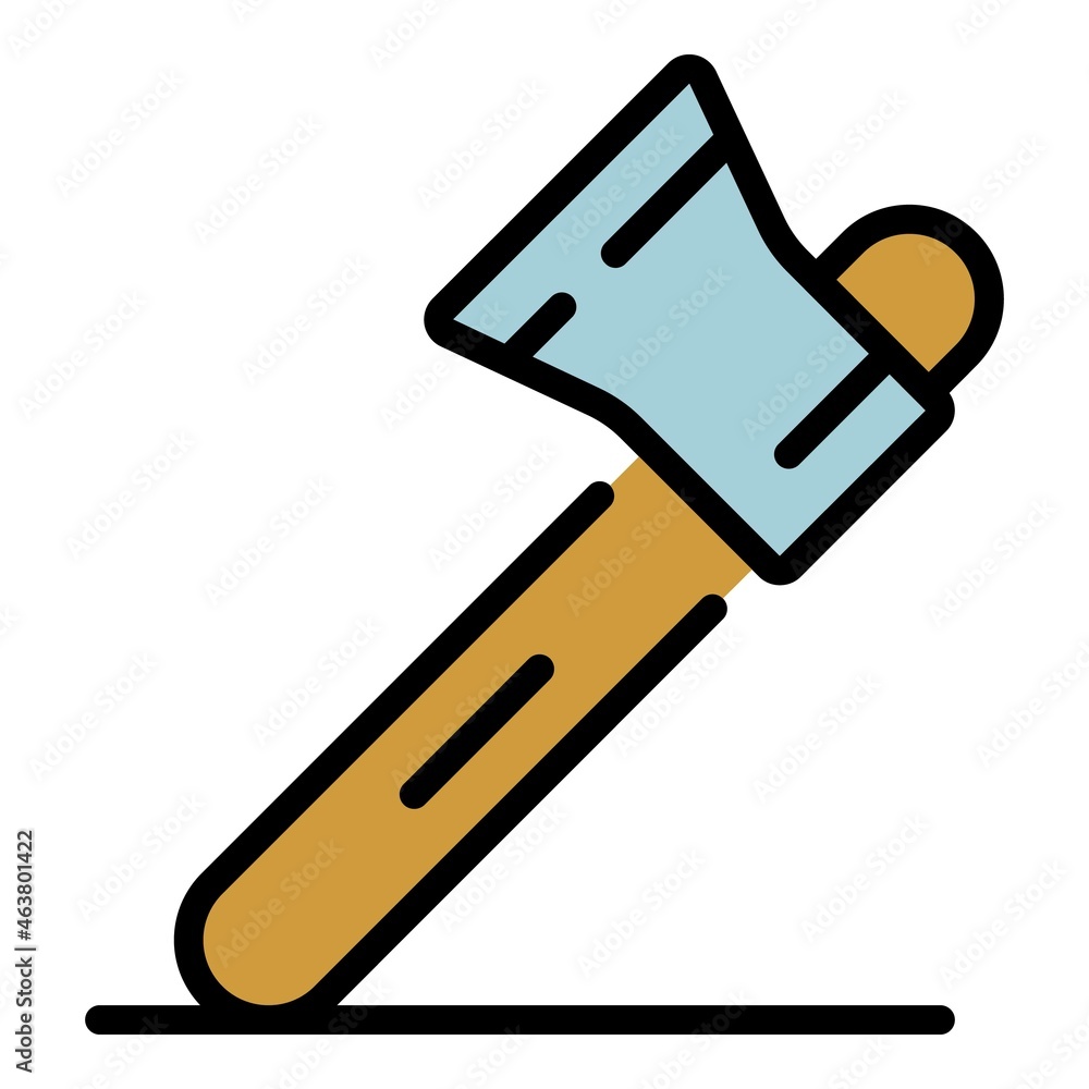 Poster axe icon. outline axe vector icon color flat isolated