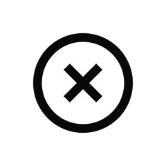 Close button icon vector graphic