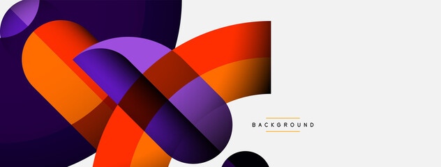 Geometric abstract background. Round shapes, circles, lines composition for wallpaper banner background or landing page