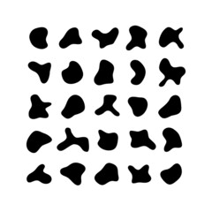 Set of abstract organic shapes. Vector random oval blobs collection.