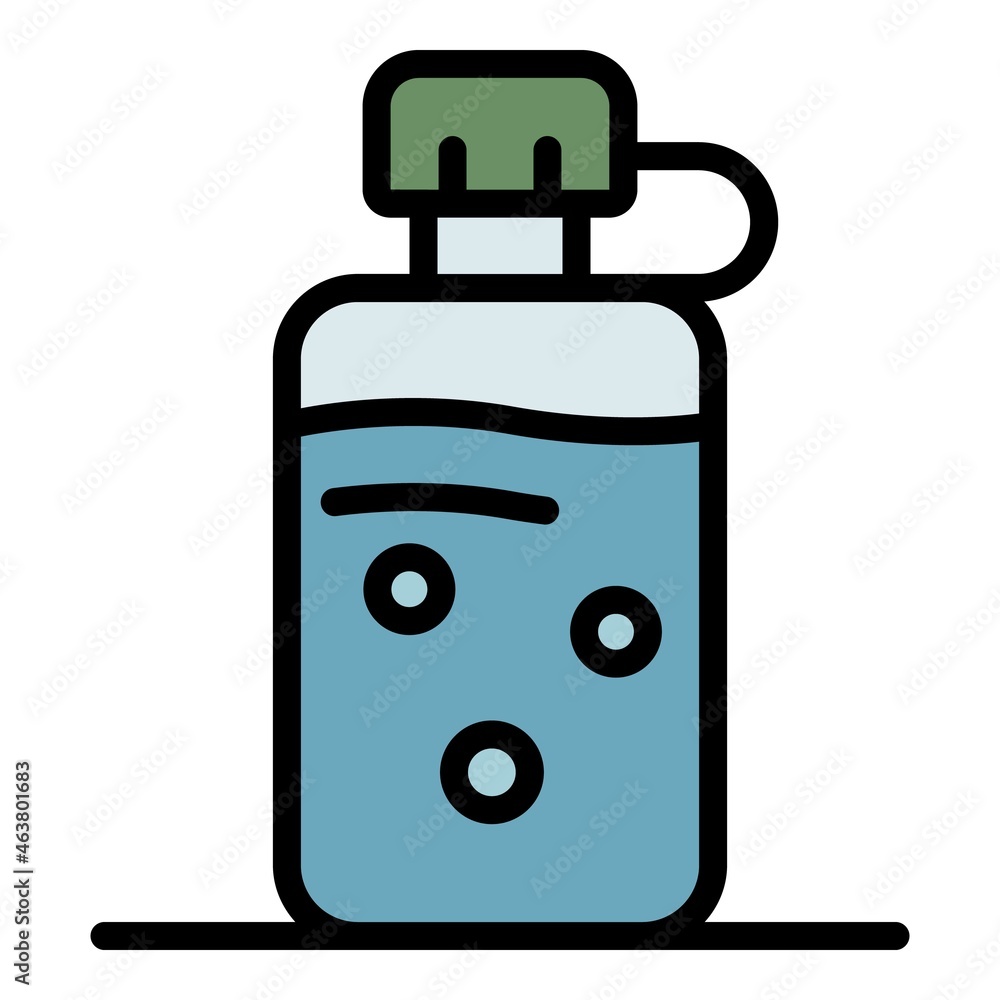 Poster water flask icon. outline water flask vector icon color flat isolated