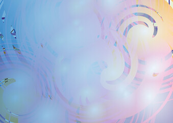 Gentle chaotically arranged spiral figures on a light background. 3d.