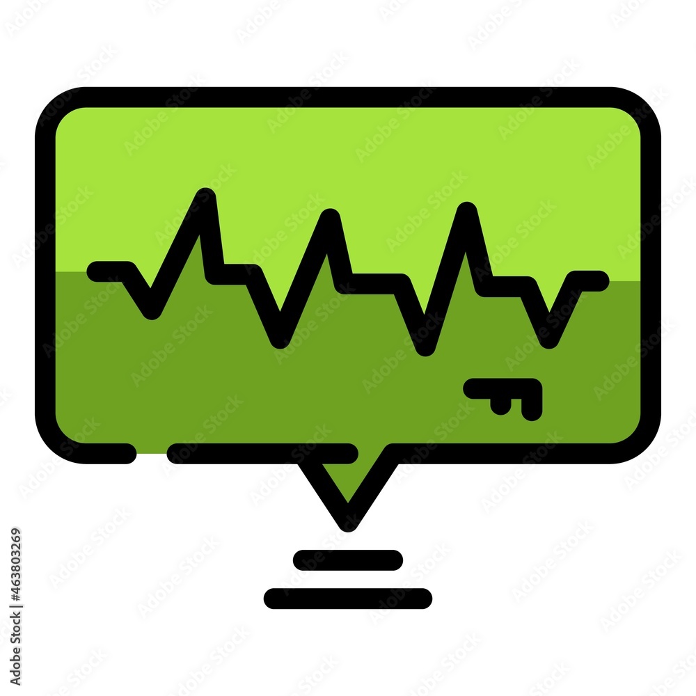 Poster speech authentication icon. outline speech authentication vector icon color flat isolated