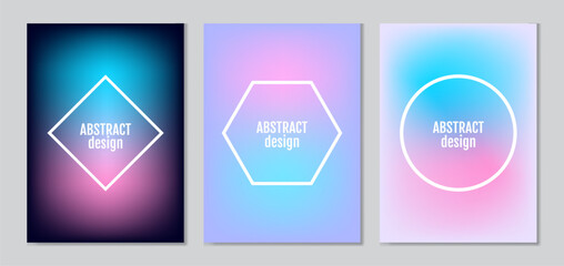 Web banner. Minimalist style. Decoration backdrop. Graphic color wallpapers. Futuristic light. Blurred gradient.  Digital background. Book cover, magazine, poster design elements. Vector illustration