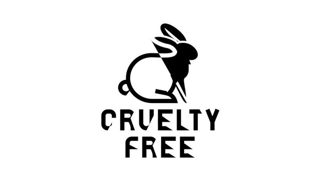 cruelty free animated color icon. cruelty free sign. isolated on white background