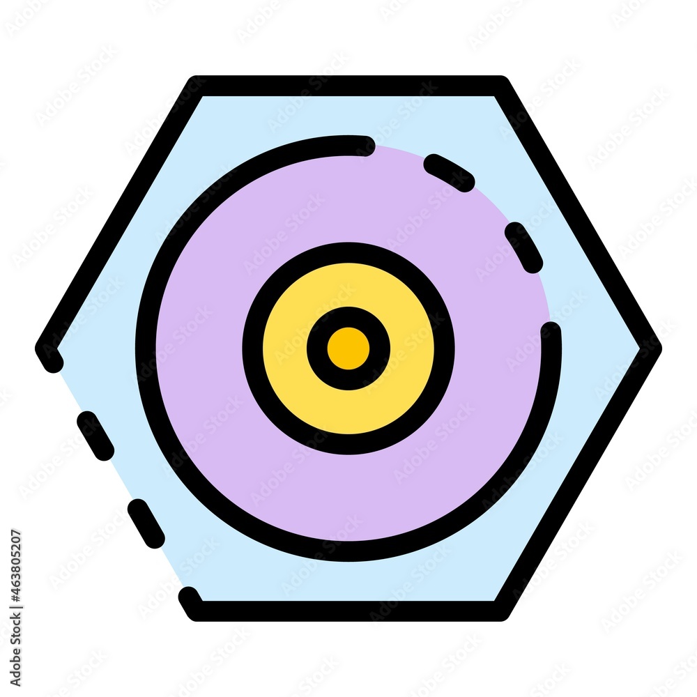 Poster web camera recognition icon. outline web camera recognition vector icon color flat isolated