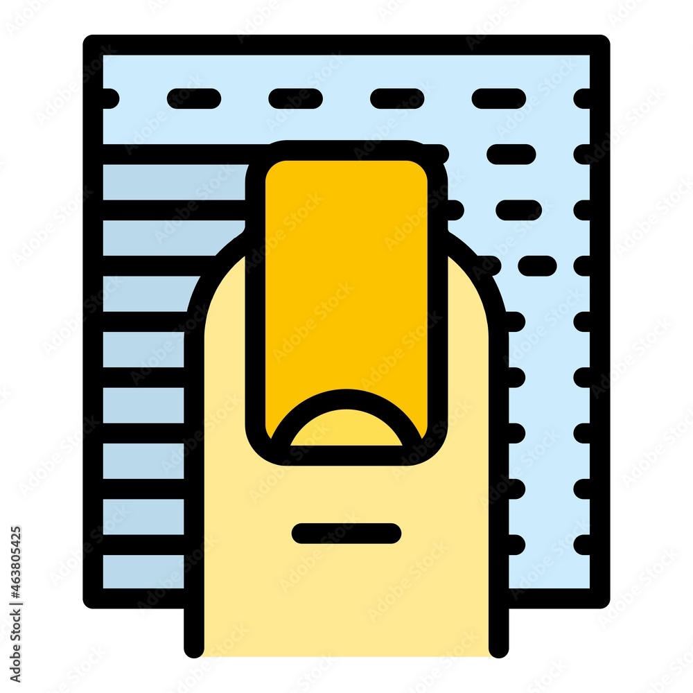Poster fingerprint scanning icon. outline fingerprint scanning vector icon color flat isolated