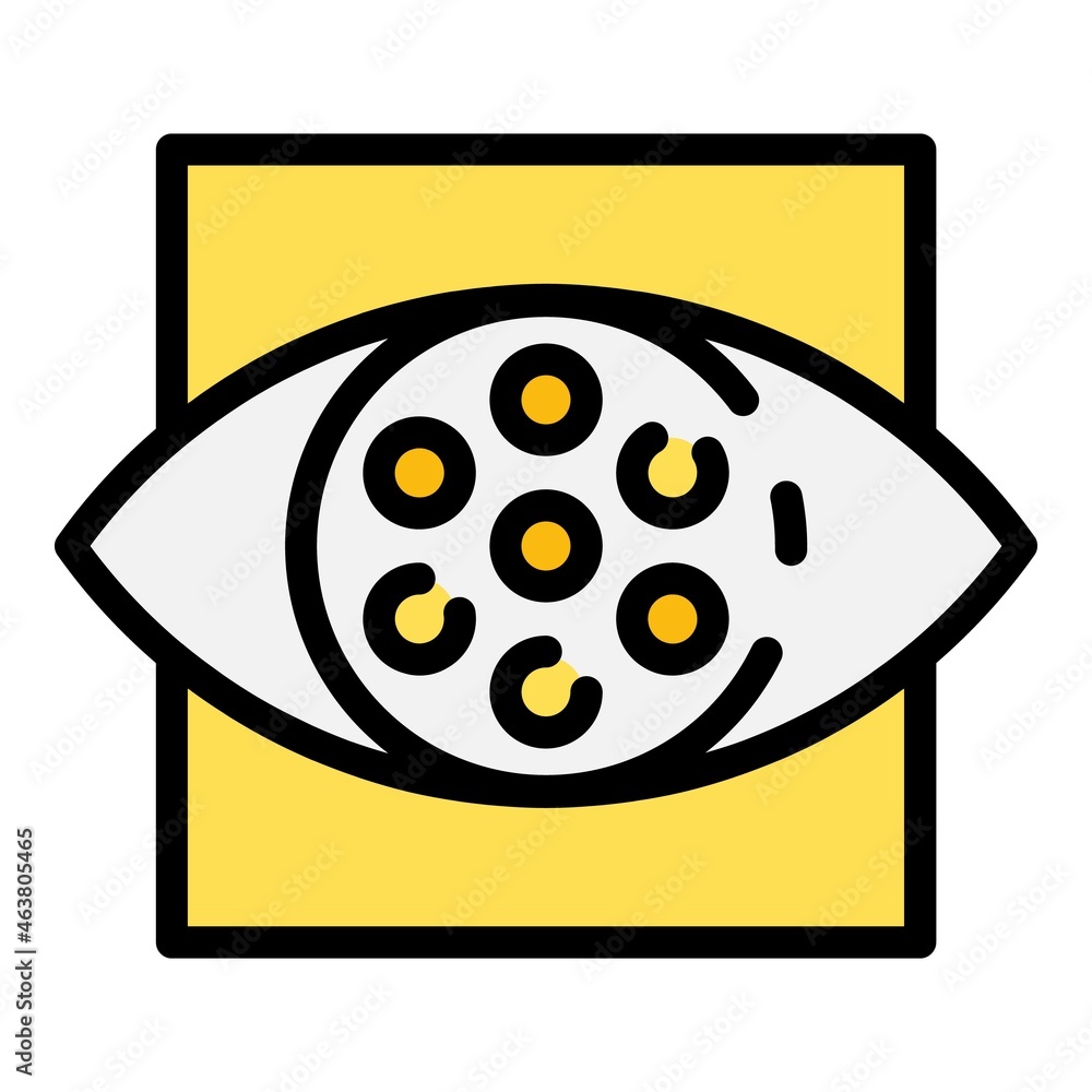 Poster iris scanning icon. outline iris scanning vector icon color flat isolated