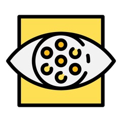 Iris scanning icon. Outline iris scanning vector icon color flat isolated