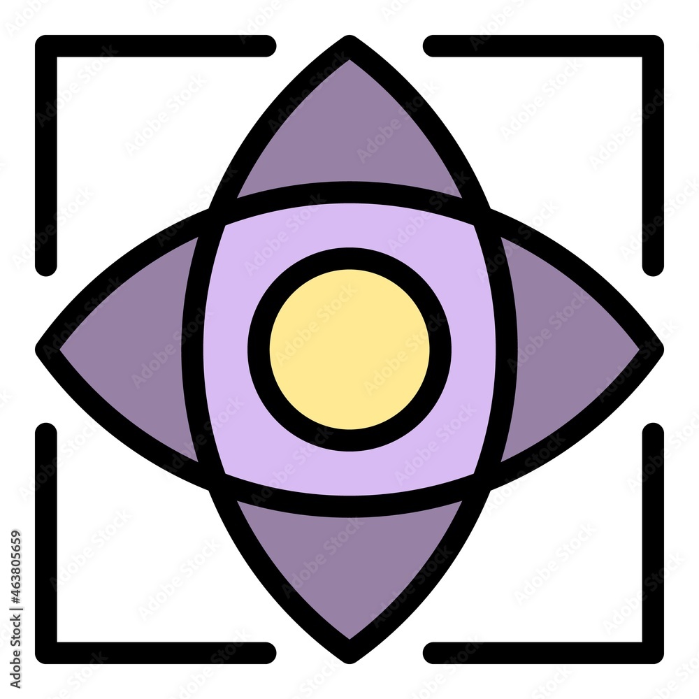 Poster computer eye scanning icon. outline computer eye scanning vector icon color flat isolated