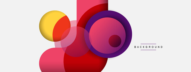 Vector round shapes circles minimal geometric background. Vector illustration for wallpaper banner background or landing page