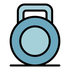 Kettlebell icon. Outline kettlebell vector icon color flat isolated