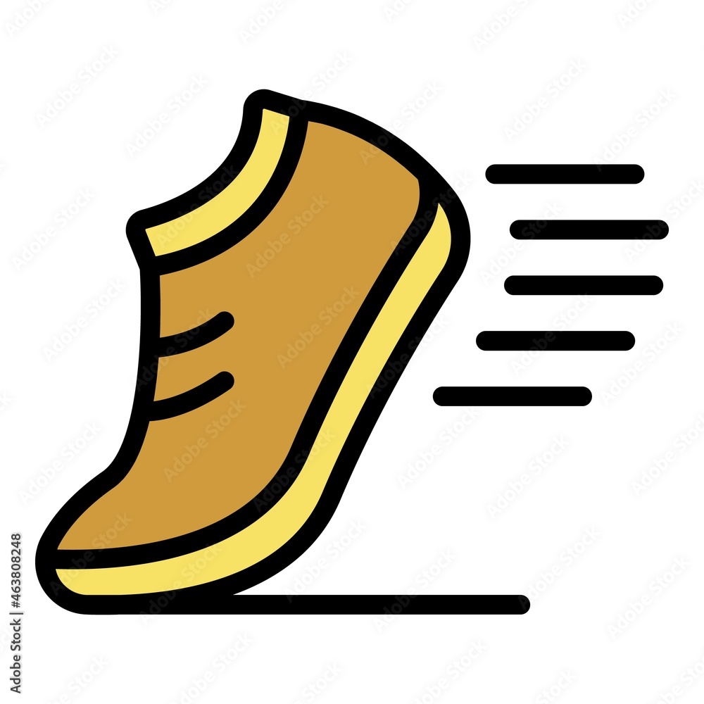 Aufkleber running shoe icon. outline running shoe vector icon color flat isolated