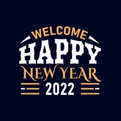 Naklejka na ściany i meble Happy New Year 2022 Lettering