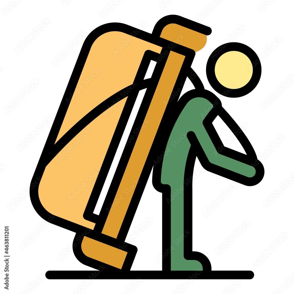 Poster sofa relocation icon. outline sofa relocation vector icon color flat isolated