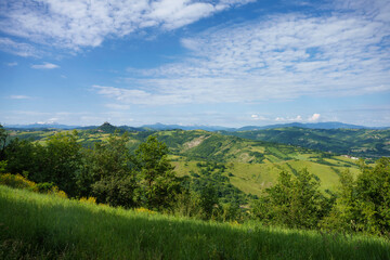 Rural landscape near San Polo and Canossa, Emilia-Romagna
