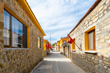 Bigali Village street view in Canakkale, Turkey.