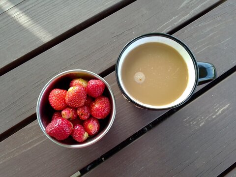 strawberry and coffee