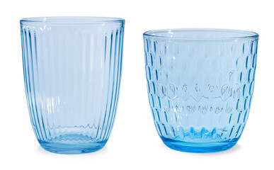 blue empty glass isolted on white background.