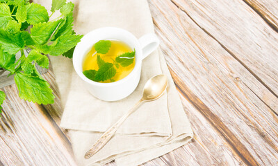 Cup of tea with fresh mint