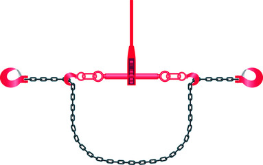 red lanyard with chain and ratchet 