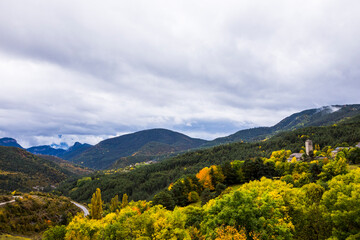 Naklejka na ściany i meble Autumn in Ordesa and Monte Perdido National Park, Spain