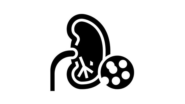 kidneys problem animated glyph icon. kidneys problem sign. isolated on white background