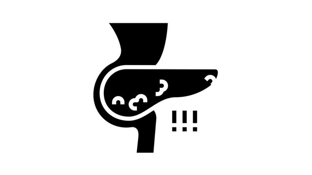 fatty liver animated glyph icon. fatty liver sign. isolated on white background