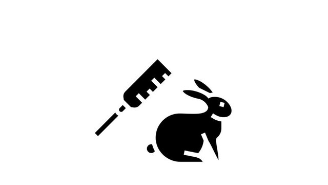 syringe animal animated glyph icon. syringe animal sign. isolated on white background