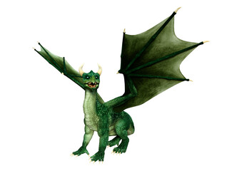 Fototapeta premium 3D Rendering Fairy Tale Dragon on White