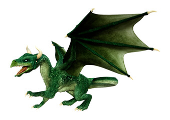 Fototapeta premium 3D Rendering Fairy Tale Dragon on White