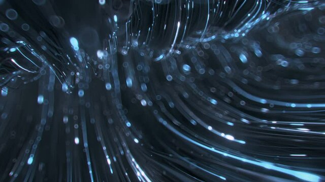 Digital data stream. Modern technology design. 3D render seamless loop animation