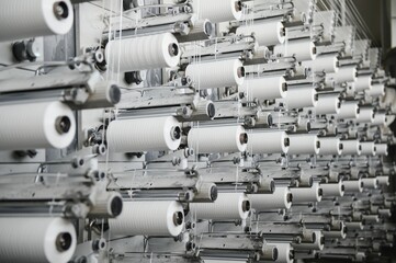 Closeup of thread for the Textile industry,Weaving and warping