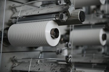 Closeup of thread for the Textile industry,Weaving and warping