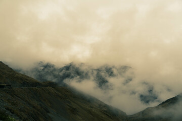 Beautiful landscape from the Fagaras mountains in Romania , near a famous road called Transfagarasan