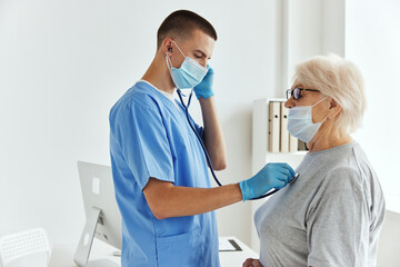 doctor in hospital with stethoscope health care