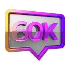 60K 3d render of an icon on a white background