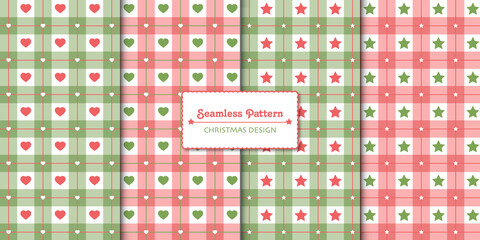 Four Christmas seamless patterns set
