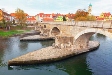 Obraz premium Stone Bridge Regensburg Germany